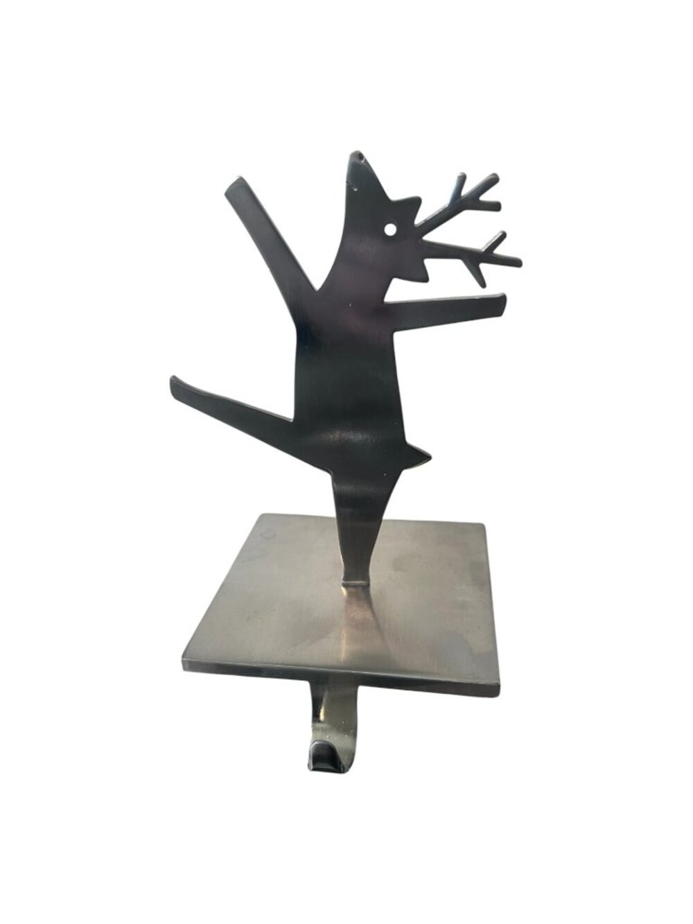 Eddie Bauer Home Reindeer Stocking Holder Stainless Steel Christmas Mantel Hook